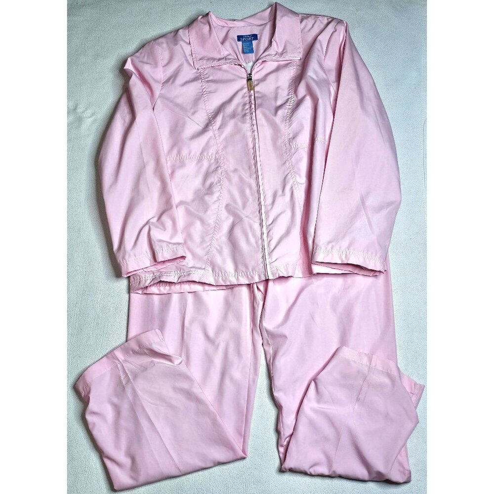 Vintage Koret Women XL Sport Pink Zip-Up Jacket & Pants Tracksuit Set READ